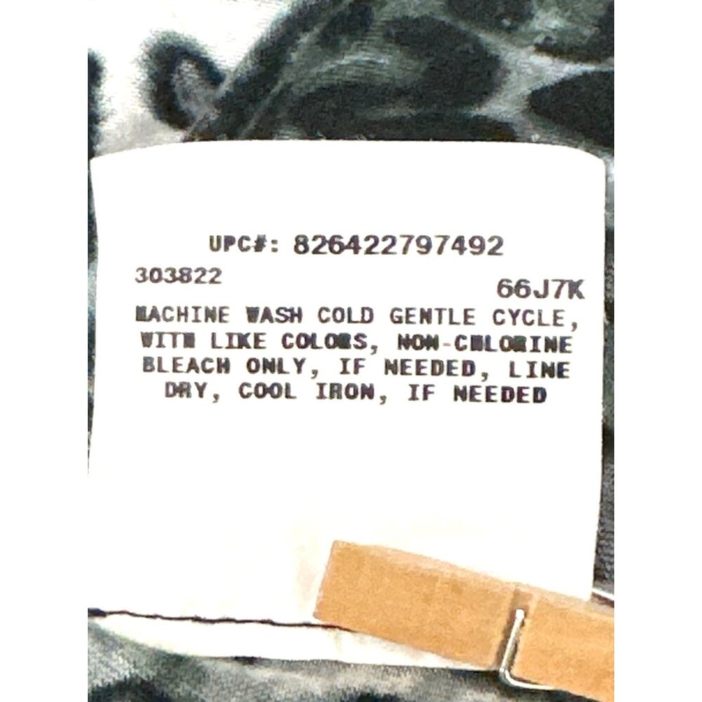 AB Studio Leopard Print Cardigan Black Gray Medium Lightweight Knit Open Front - Picture 8 of 9